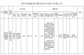 四川科瑞软件有限责任公司资产出租公告